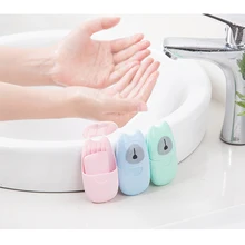 50 шт./партия портативные стиральные салфетки для рук для ванной путешествия ароматизированное кусковое листовое коробка для вспенивания бумажное мыло Прямая красочные