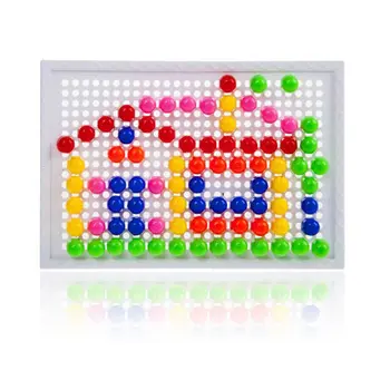 

Ho Children Toys Puzzle Peg Board With 96 Mushroom Pegs Model Kits Educational Building Toy for Kids Gift Random Color @