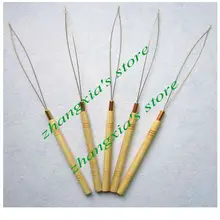 12 шт./партия, деревянная рукоятка для натягивания петли иглы для наращивания волос, инструменты для наращивания волос