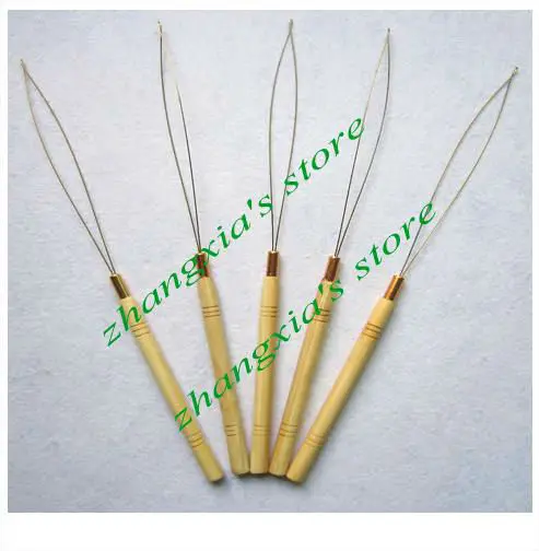 

12pcs/Lot ,Wooden Handle Pulling Loop Needle for Hair Extensions,Hair Extension Tools,Free shipping