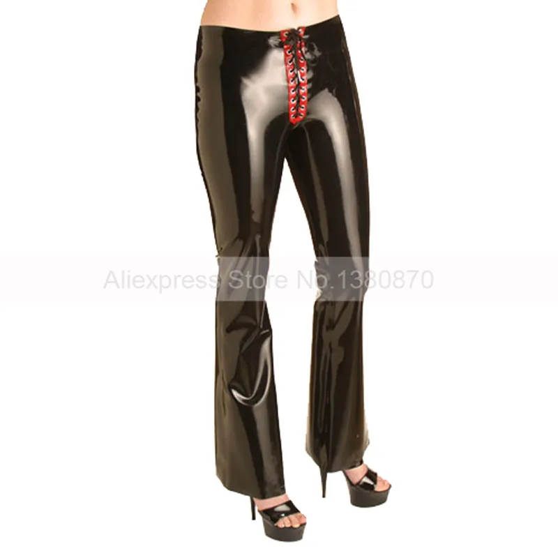 Сексуальная заниженной талией латекс Для женщин брюки с передней промежности не хватает леггинсы S-LTW067