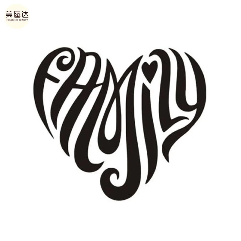 

Abstract Artistic Lettering Warm Family Love Car Sticker for Minicab Motorcycle Laptop Car Decor Waterproof Vinyl Decal