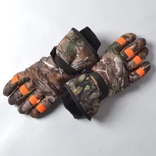 Зимние мужские утолщенные тепловые ветрозащитные непромокаемые перчатки уличные Охота ходьба на лыжах камуфляжные теплые спортивные бионические камуфляжные варежки