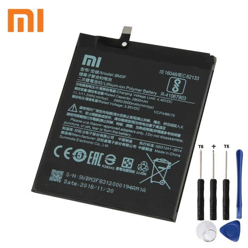 

Xiaomi BM3F Phone Battery For Xiao mi 8 MI8 M8 3000mAh BM3F Original Replacement Battery + Tool