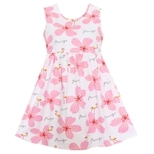 Shybobbi/новое летнее платье для девочек розовые вечерние платья принцессы из хлопка с цветочным рисунком на свадьбу, детская одежда Размеры от 4 до 14 лет