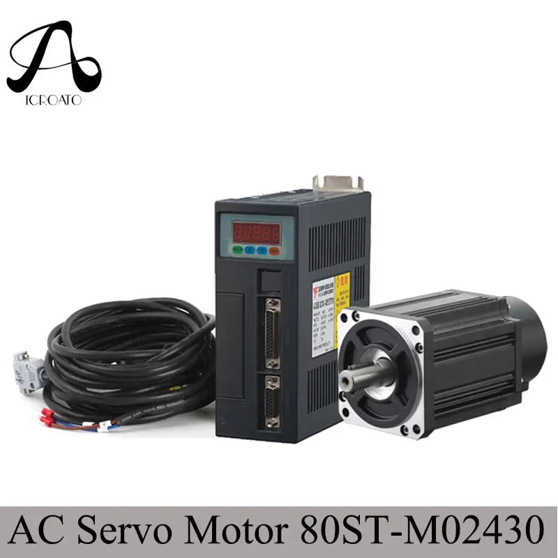 

Free Shipping 1SET/Servo System Kit 80ST-M02430 AC Servo Motor + 2.4N.M 750W Motor Driver CNC Servo Motor AC Servo Motor Driver