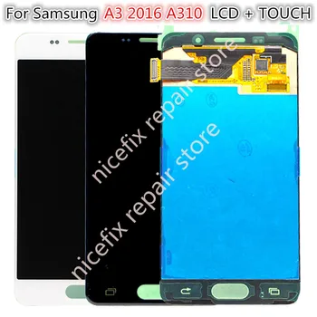 

100Test OK Can Adjust Brghtness AMOLED LCD Screen Compatible For Samsung A3 2016 A310 A3100F A3100 A310F Digitizer Touch Display