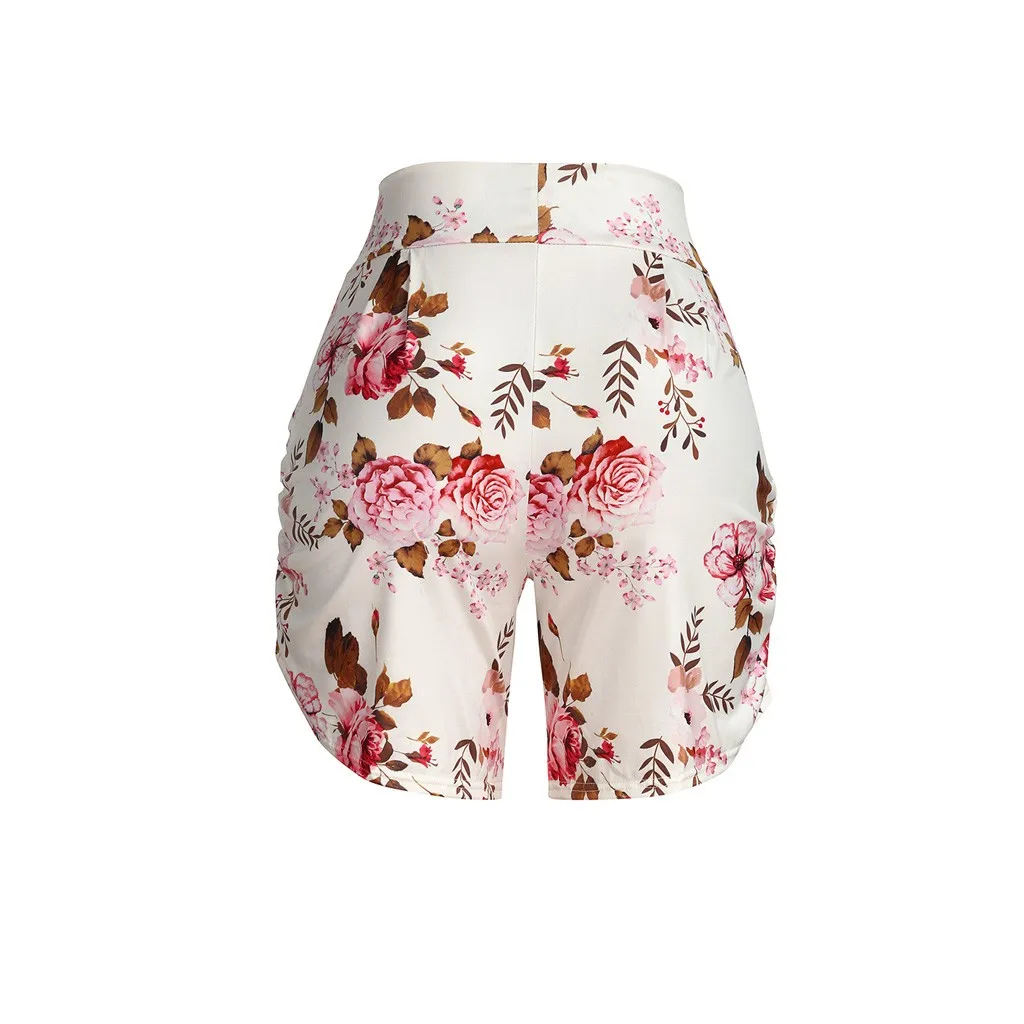 Shorts Pantalon Corto Mujer Verano Szorty Damskie Spodenki Pantaloncini Donna Flower Printed Pocket Shorts Soft Harem TrouserZ4