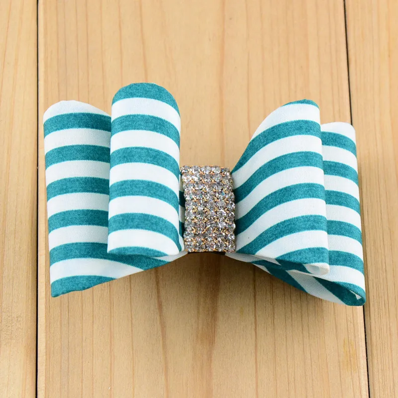 Новые Модные Дети заколки Горный Хрусталь Основной Полосой печати ПВХ 3D Bowknots