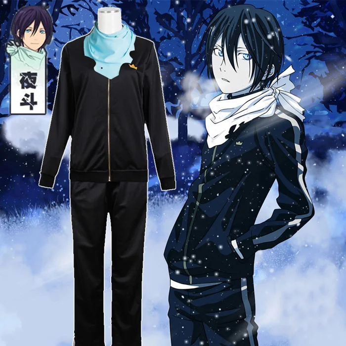 

Anime Noragami Yato Cosplay Costume Daily Sportswear Whole Set ( Jacket + Pants + Scarf )