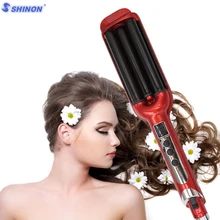 Sale 3 Barrels LCD Display Rollers Ceramic Triple Curling Hair Waver Iron Curling Wave Hair Curler Hair Wand Freeshipping