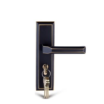 

High Quality 1Set European Square Brass Door Handle Lock for Interior Doors Unequal Double Door Lock Unify Door Lever Lock