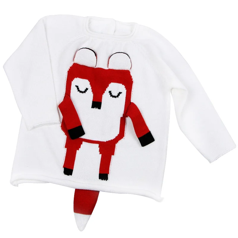 New Design Kids Sweater Pullover 3D Fox Pattern Sweater For Boys Cotton Fashion Baby Sweater O-Neck Autumn Jacket Boys Clothing  (5)