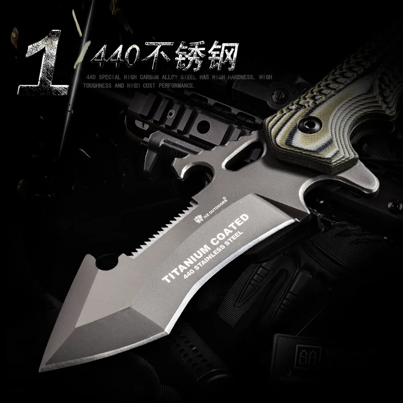 Охотничий нож HX Outdoor 440c карманный прямой резец 58Hrc толщиной 5 мм уличные