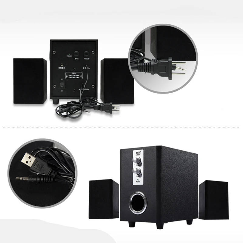 SADA D 200T USB динамик Мультимедийный активный Настольный ПК звук 2 1 деревянный