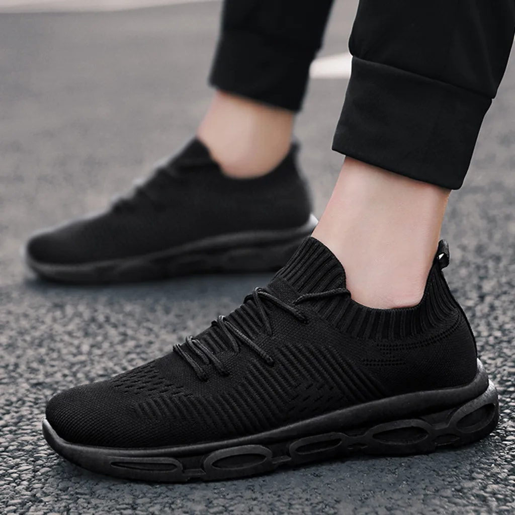 

Men's Fashion Casual Breathable Lightweight Lace Up Sneakers Sport Running Shoes 2019 new Casual shoes men summer #G4