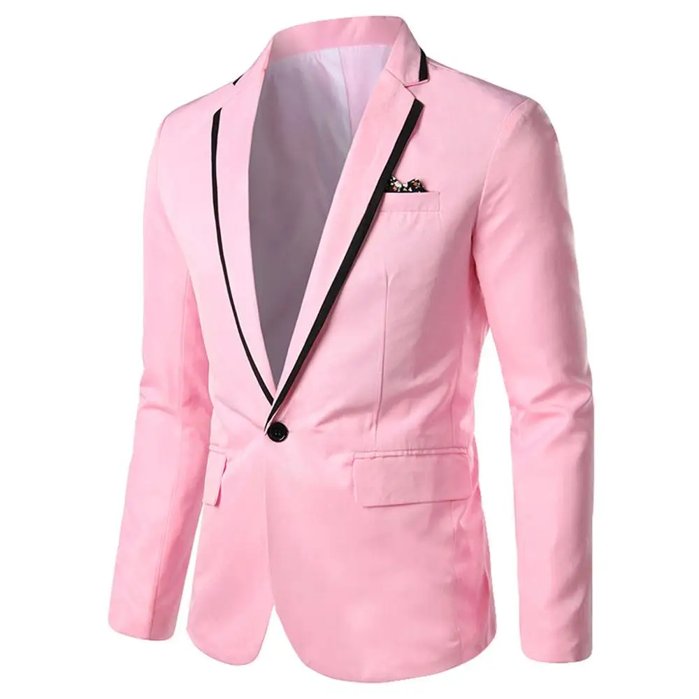 Мужской Стильный повседневный однотонный Блейзер, деловая верхняя одежда для свадебной вечеринки, пальто, костюм, топы, формальная куртка, мужской тонкий мужской костюм, L15 - Цвет: Серый