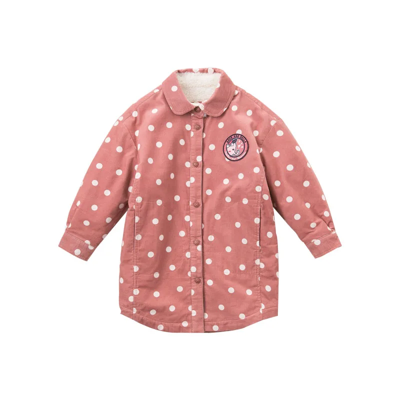 DBK8346 dave bella Осенняя Модная рубашка для маленьких девочек детская одежда детские эксклюзивные рубашки Детский Топ высокого качества - Цвет: pink dots