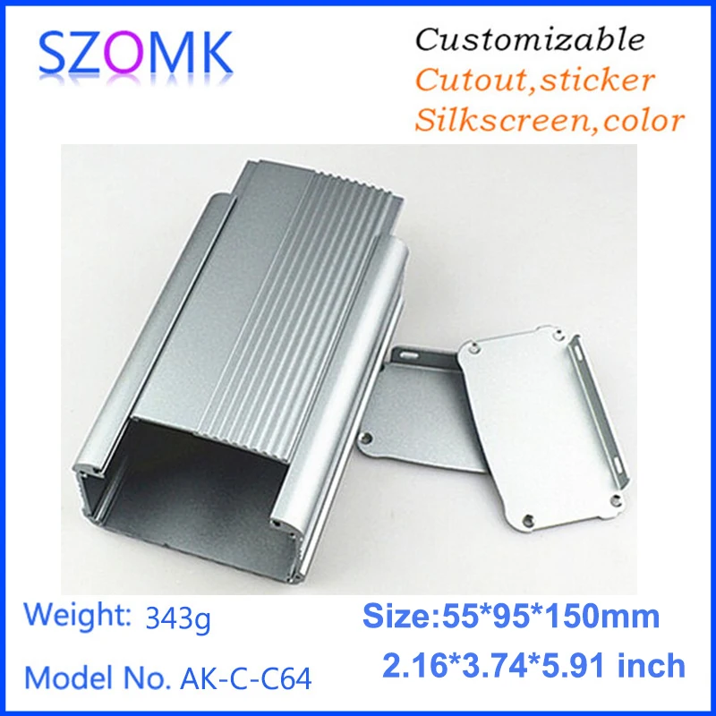 

4 pcs, 55*95*150mm customizable electronics aluminum case project enclosure for pcb power supply gps tracker aluminium enclosure