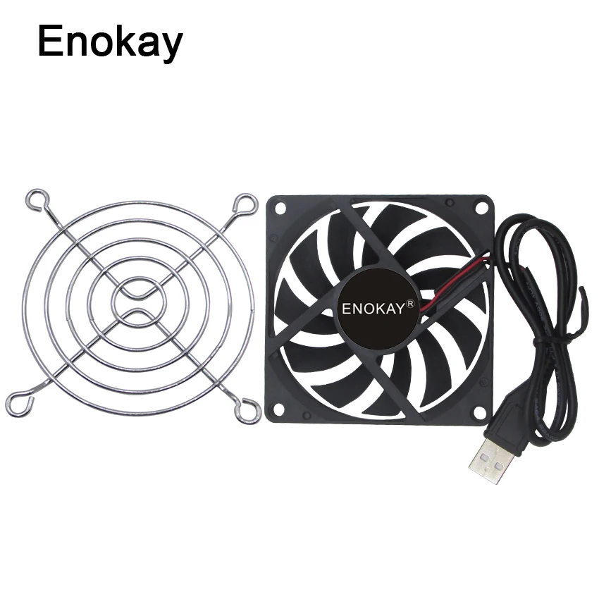 Вентилятор охлаждения Enokay 5 В USB 80 мм 80x80x10 80*80*15 8 см соединитель постоянного тока|dc