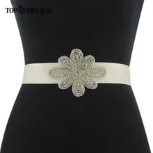 TOPQUEEN S199 Свадебные свадебный пояс-кушак со стразами, с украшением в виде кристаллов свадебные ленты для Вечеринка