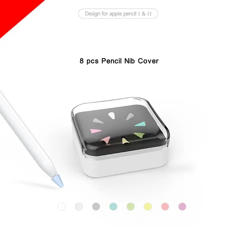 

8pcs Silicone Replacement Protective Tip Case Nib Cover Skin For Apple ipad Pencil 1st 2nd Stylus Touchscreen Pen
