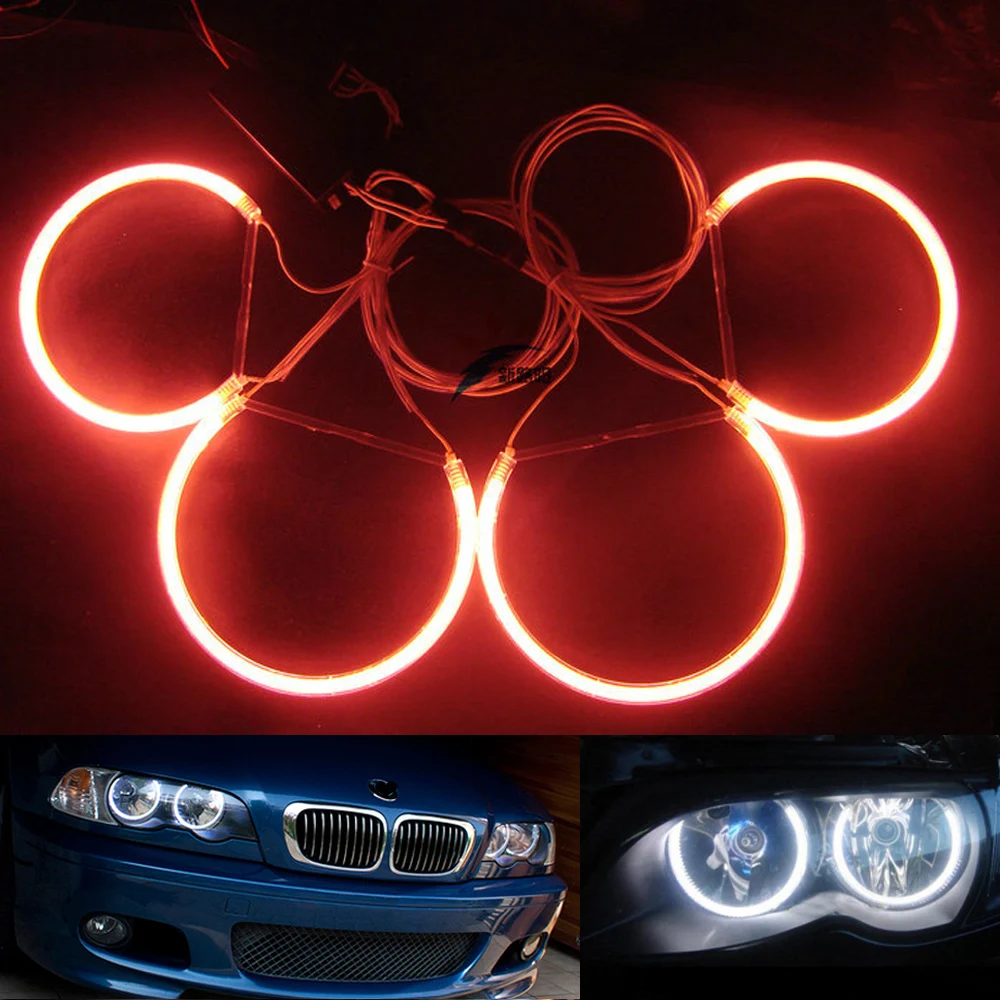 

4x131mm White Blue Red Car CCFL Halo Rings Angel Eyes Headlights for BMW E46,E36,E39,E38 3 5 7 series Light Kits