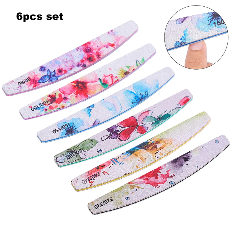 

Professional Nail File Flower Ultrathin Nail Buffer Polish Nail File Block Nail Art Pedicure Beauty Tools 6 Pcs/5pcs/1pc
