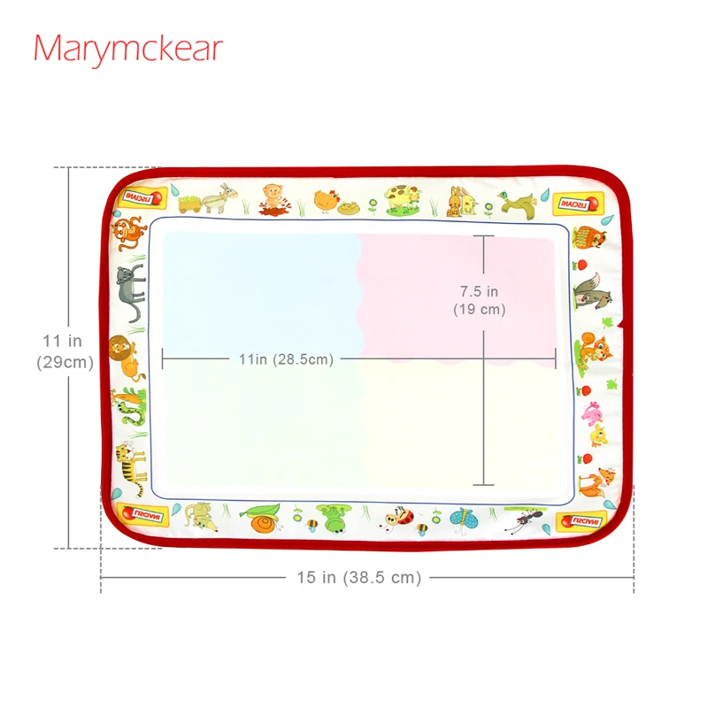 Детский коврик для рисования с акварельным рисунком, волшебная игрушка для рисования водой для детей, 4 цвета, волшебная доска, 38,5x29 см