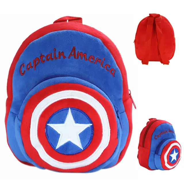 Kawaii Captain America En Peluche Sac à Dos De Dessin Animé
