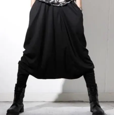 27-44! Большие размеры корейский стиль Мужская одежда модная индивидуальность алкоголизм брюки негабаритных певицы костюмы шаровары