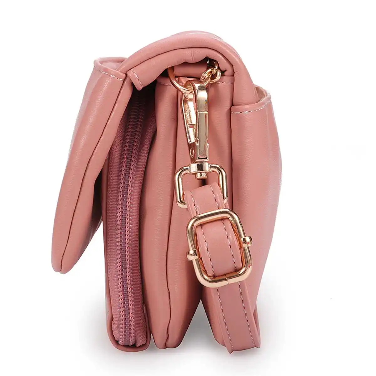 RFID Candy Color Multifunction Shoulder Bag for Women Messenger Bags Ladies PU Leather Handbag Purse Female Crossbody Bag Women