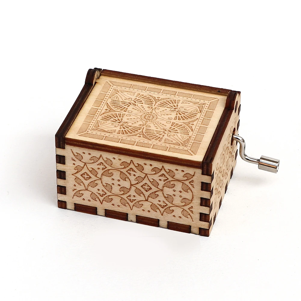 Антикварная резная деревянная коробка, ручная выкручивающаяся музыкальная шкатулка, тема Caixa De Musica, подарок на день рождения, вечерние украшения