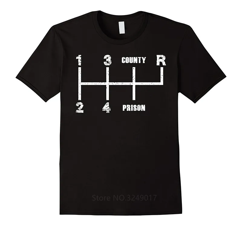 

Cool Slim Fit Letter Printed Christmas Mechanic Shifting 1 2 3 4 County Prison R O-Neck Short-Sleeve Shirt For Men