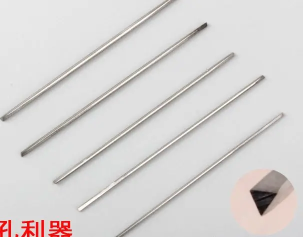 

5pcs 1.8mm 1.9mm 2.0mm Pearl Holing Needle Tungsten Steel Drill Bits Pearl Drilling Center Hole Double Head Triangular Bit