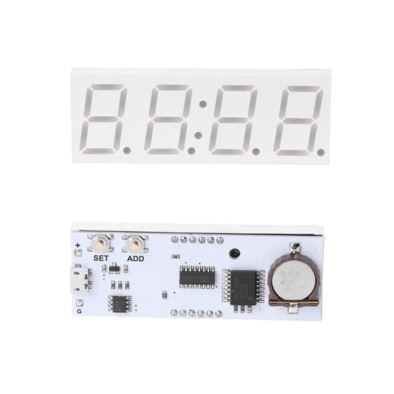 

DS3231 Electronic DIY 0.8inch Dot Matrix LED Clock Kit 4 Digit Display 5V Mciro USB Car Clock 77UC
