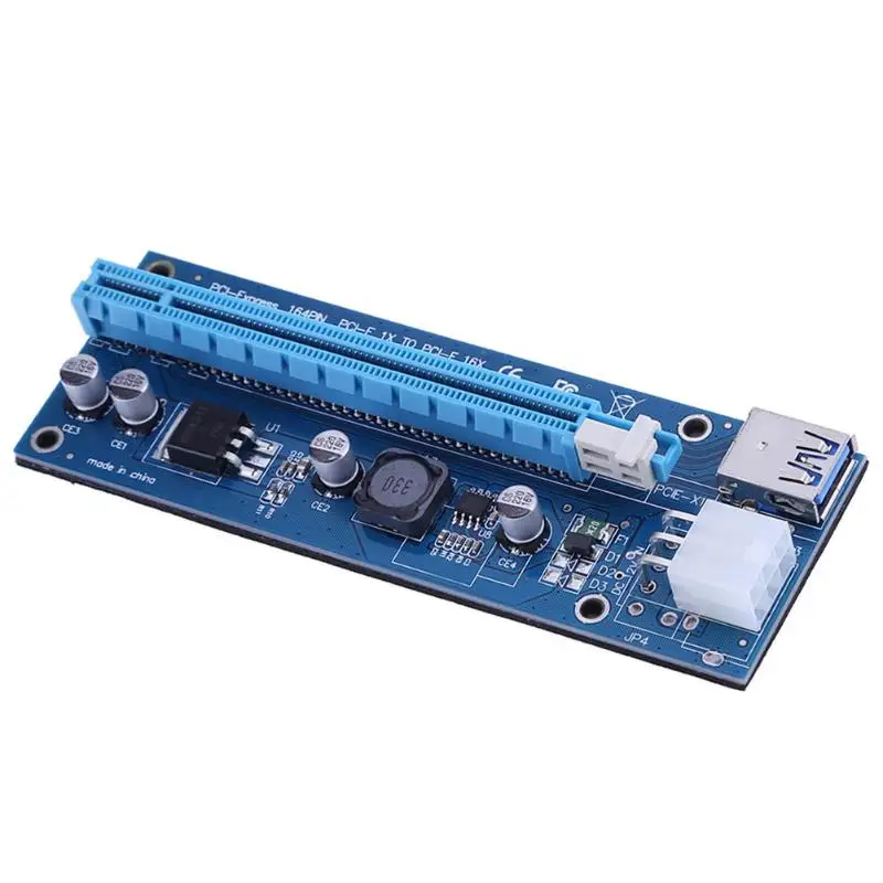 6pin стояк силовой проводки PCIE Riser USB3.0 PCI-E 1x до 16x удлинитель Riser Card для BTC Mining Antminer Litecoin Miner(только плата