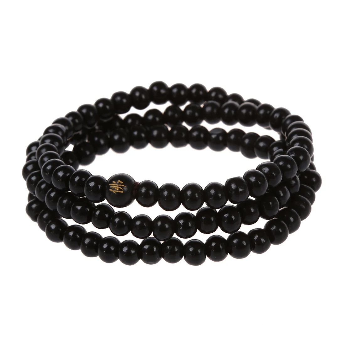 

108 pcs 6*530mm Black Wood Buddha beads Long necklace Buddhism Strand Chain Mala Bracelet Jewelry