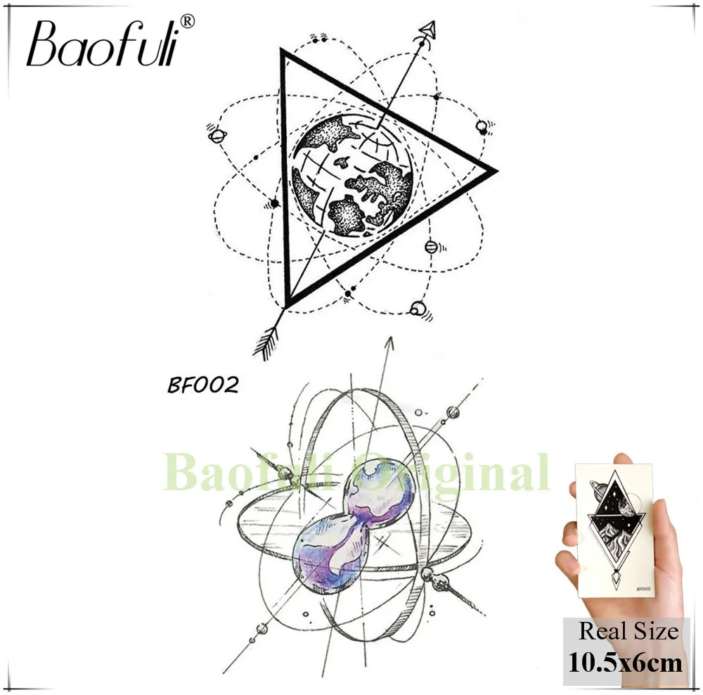 BAOFULI, женские цветы, бабочки, Временные татуировки, стикер, треугольник, Переводные татуировки, боди-арт, рисунок, шея, лодыжки, поддельные татуировки - Цвет: BBF002