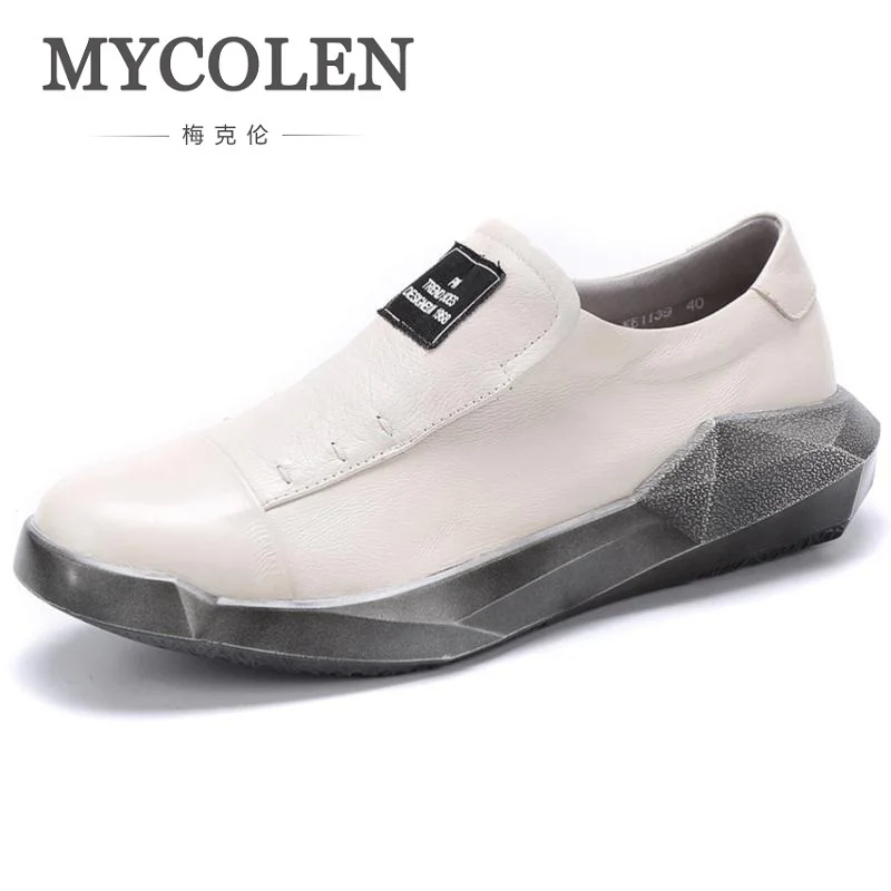 MYCOLEN/Новинка года; Зимняя мужская обувь наивысшего качества с геометрическим рисунком; Повседневная обувь из натуральной кожи на плоской подошве для взрослых; дышащая легкая мягкая обувь на плоской подошве