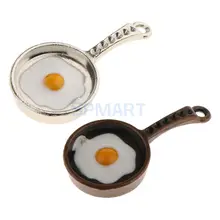 2 шт. 1/12 весы кукольный домик миниатюрные сковородки для яиц для 12-й куклы дом кухонные аксессуары