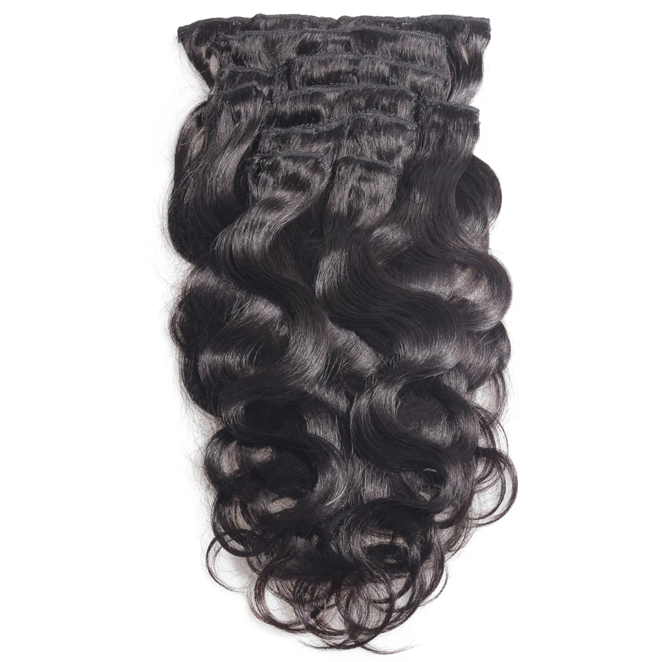 Clip in hair extension Human hair bundles brazilian hair (7)