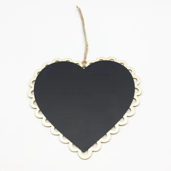 

2pcs Rustic Wood Heart Chalkboard Blackboard Tags For Wedding Party Table Decorations Crafts Chips Discs Home Ornament Pendants