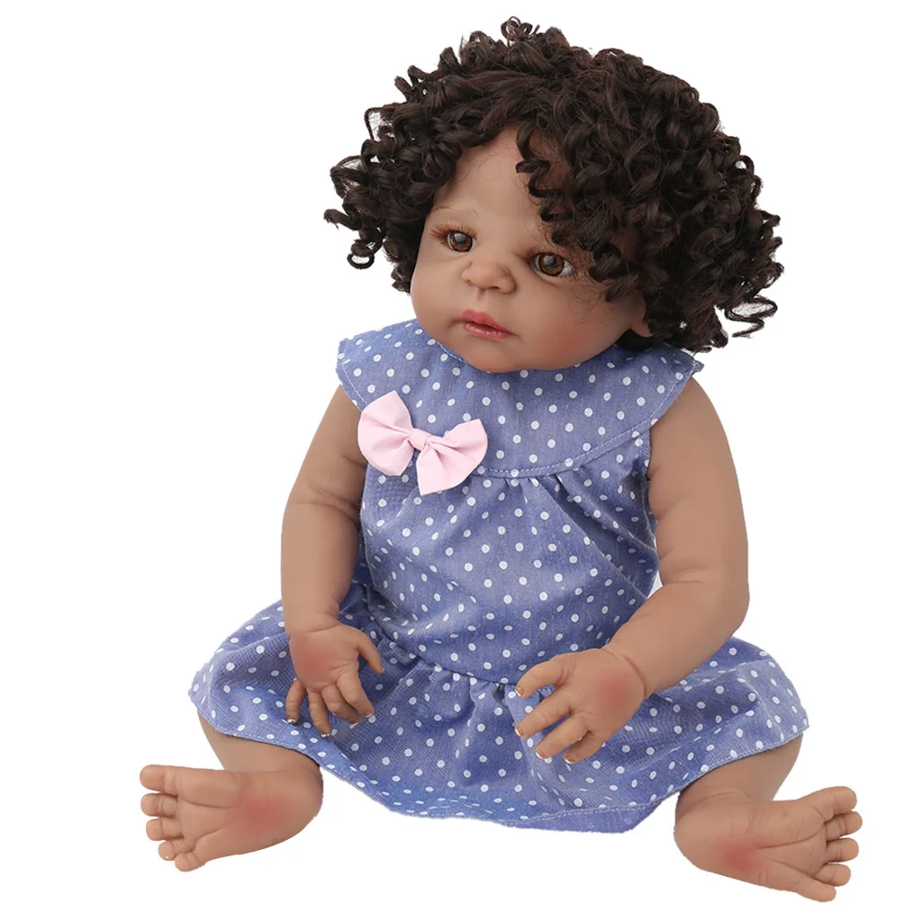  Infant Newborn Baby Doll, Handmade Baby, 20inch Realistic Reborn Doll, African American Newborn Infant Baby Doll Mold, Bath Toy