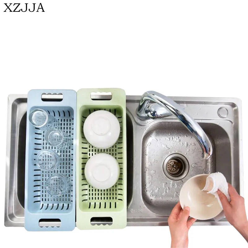 Xzjja multifunction بالوعة المطبخ الخضار استنزاف سلة الفاكهة المائدة تنظيم تجفيف رف رف المطبخ تخزين حامل Xzjja multifunction بالوعة المطبخ الخضار استنزاف سلة الفاكهة المائدة تنظيم تجفيف رف رف المطبخ تخزين حامل