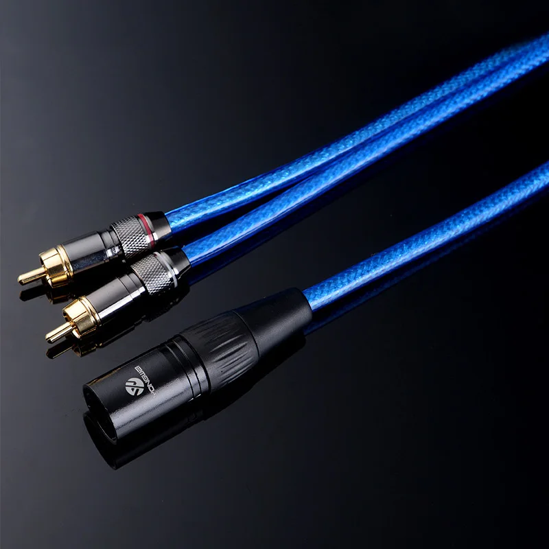 WinAqum Профессиональный Позолоченный XLR штекер к двойному RCA коаксиальный аудио