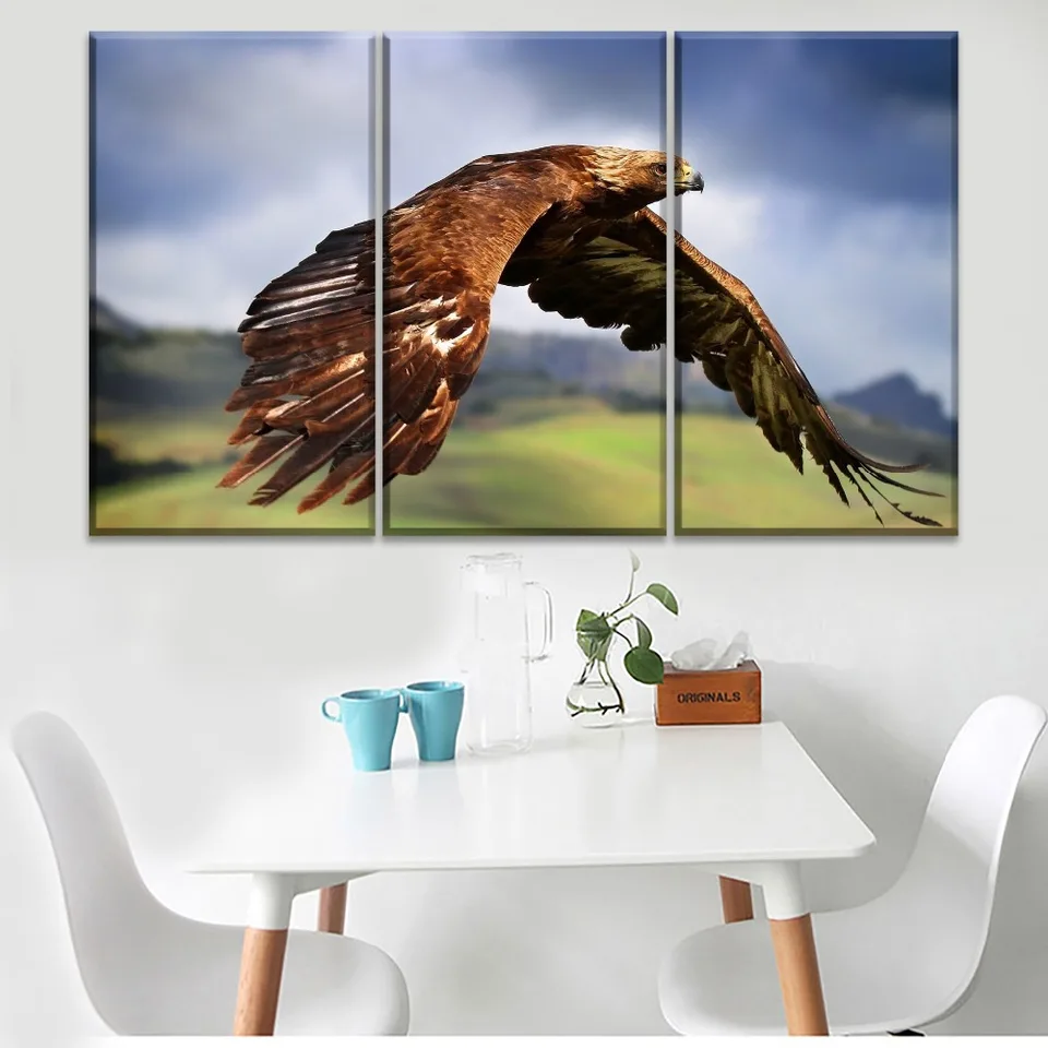Golden Eagle Flying Canvas Print Art Animals Home Decor Wall Art
