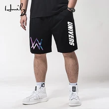 HMILY Летние повседневные мужские шорты с эластичной талией размера плюс, мужские свободные шорты с принтом, большие размеры 80-140 кг, мужские универсальные шорты