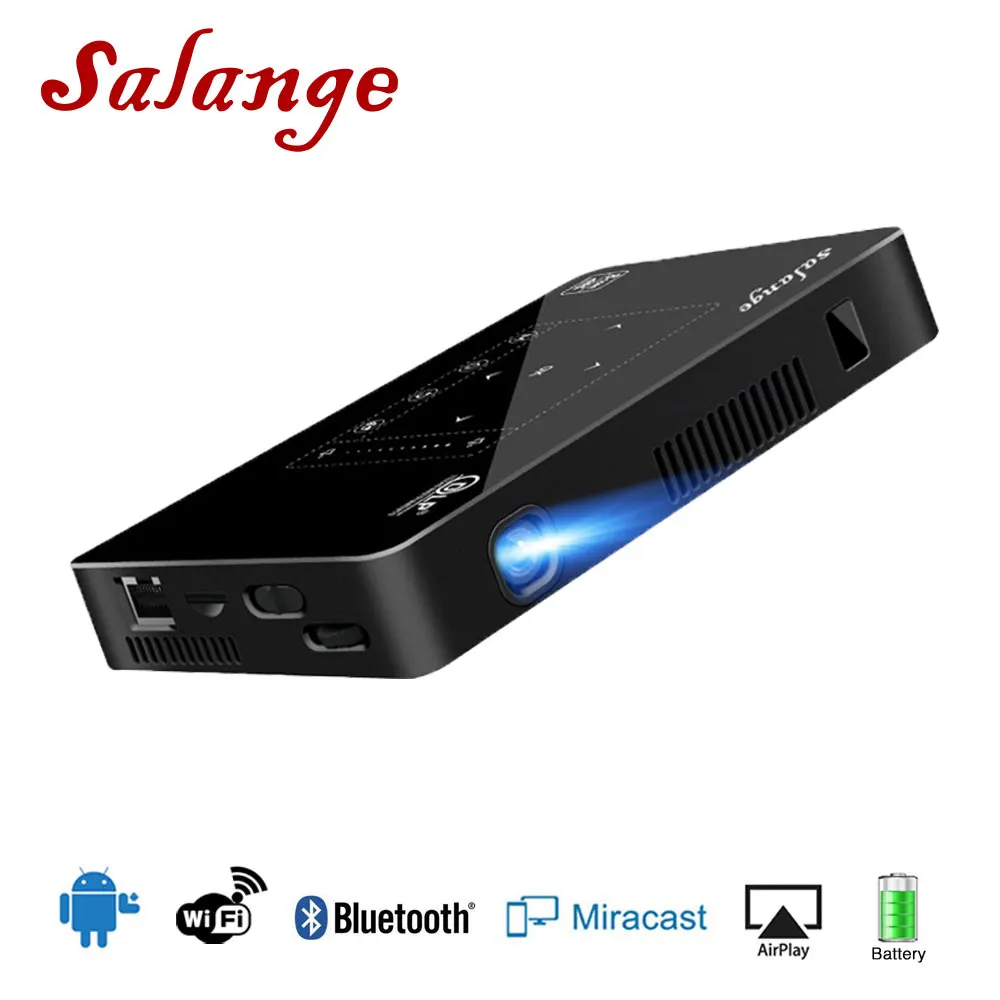 Salange P10 мини-проектор для мобильного телефона СВЕТОДИОДНЫЕ мобильный Projetor Android WI-FI Bluetooth 8000 mAH Батарея HDMI в Портативный проектор