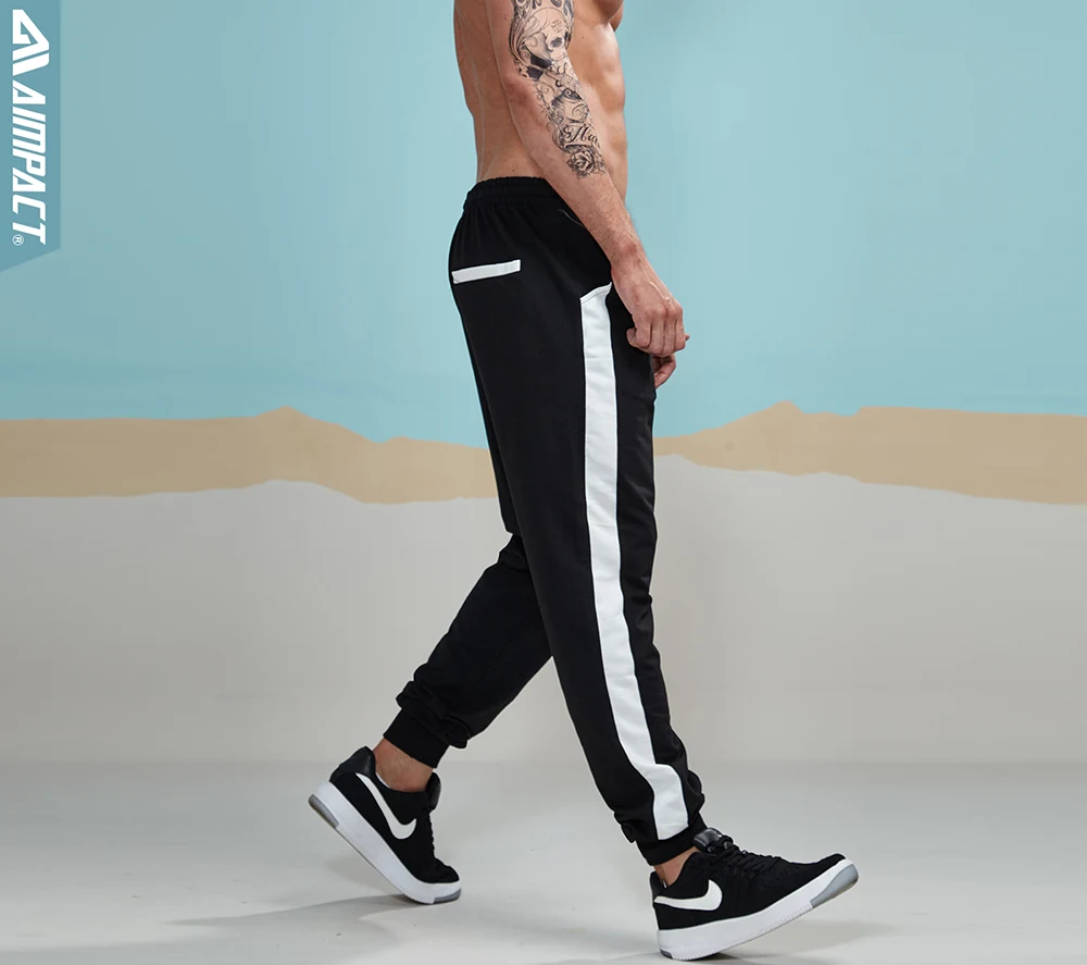 Aimpact 2018 New Sweat Pants Men Contrast Patchwork Cotton Sweatpants Man Casual Joggers Fitted Active Track Pants Male AM5009 (18)